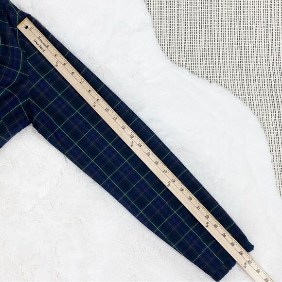 Tommy Hilfiger Plaid Ruffle Cuff Trim Button Front Shirt Green Navy Medium - Picture 14 of 15